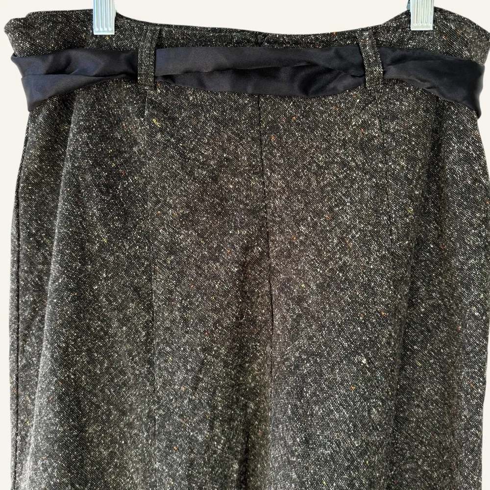 White Stag Tweed Flowy Midi Maxi‎ Skirt - Dark Academia Preppy Bow Size 14 - Picture 6 of 10